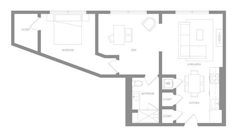 Penthouse A 1 BR with Den